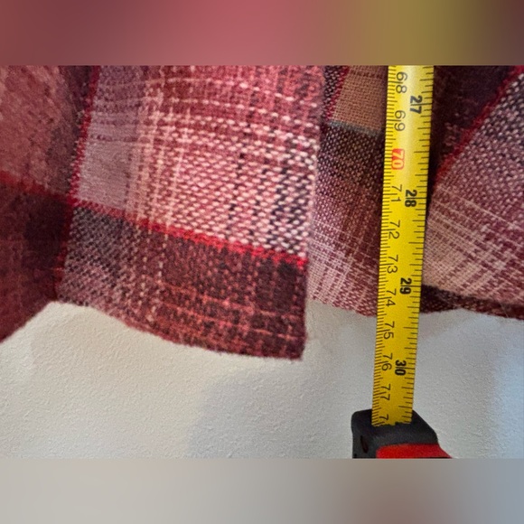 Vintage Pleated Midi Skirt Plaid Wool Blend Size 13/14 Pink/Maroon/Teal - Picture 10 of 10